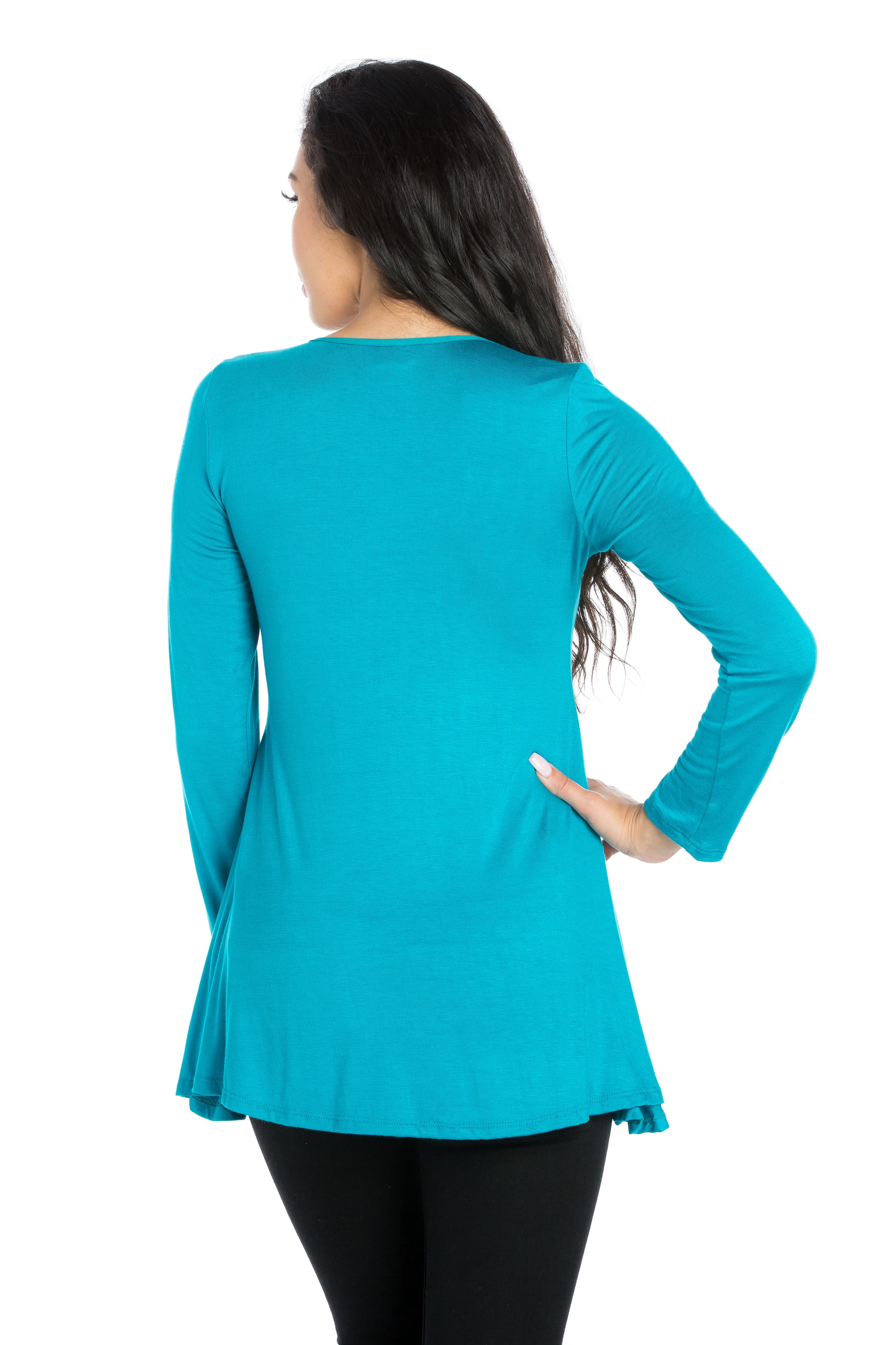 Women's Long Sleeve Scoop Neck Tunic Top