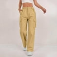 thumbnail image 4 of Aloohaidyvio Cargo Pants for Women Casual Flowy Trendy Stretch Straight Leg Pants with 4 Pockets, 4 of 9