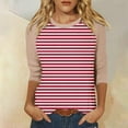 thumbnail image 2 of Zylarhe Womens T Shirts Women's Casual Striped 3/4 Sleeve Tee Comfort Fit Crewneck T-Shirt Soft Breathable Everyday Top, 2 of 5