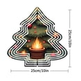 thumbnail image 7 of Stylish Metal Hanging Christmas Tree Wind Spinner - Zigzag Pattern Design with Red & Orange Ornaments for Cozy Garden Decor, 7 of 7