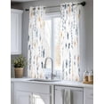 thumbnail image 5 of Blue Yellow Spring Floral Sheer Curtains 54 Inch Length 2 Panels Set for Living Room/Bedroom, Watercolor Botanical Flowers Kitchen Curtains Grommet Semi-Sheer Curtains Window Treatments 42"x54"x2, 5 of 7