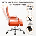 thumbnail image 5 of Vyrox Modern Office Chair, Mid-Back Faux Leather Swivel Reception & Conference Chair， Ergonomic Swivel Chair with Arms, Orange, 5 of 7