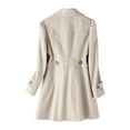 thumbnail image 5 of Womens Coats Jackets for Women Women's New Slim Fit Women's Korean Version Double Small Mid Length Trench Coat, 5 of 6
