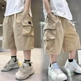 thumbnail image 2 of Guluxicc Boys Shorts Kids Cotton Cargo Active Shorts Boys Causal Summer Clothes with Pockets, 2 of 7