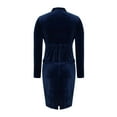 thumbnail image 6 of ameIAEA Women Two Piece Suit Skirt Set Velvet Button Down Long Sleeve Blazer Skirts Business Work Outfits, 6 of 7