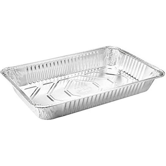 Aluminum Pans Full Size, Large Disposable Roasting & Baking Pan, 21"x13" Deep Foil Pans (100 Pack) Extra Heavy Duty Chafing Trays for Hotels, Restaurants, Caterers, Steam Table, Bu