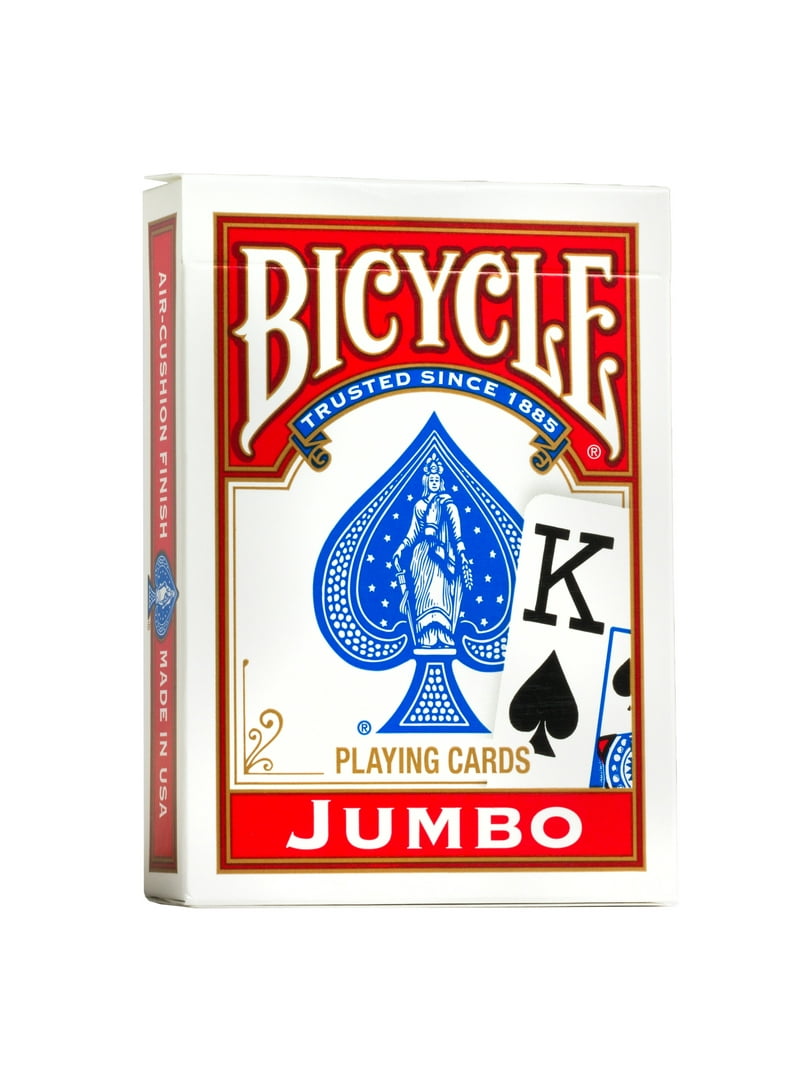 Bicycle Playing Cards, Jumbo Index, 1 Deck (Red or Blue - Color May Vary)