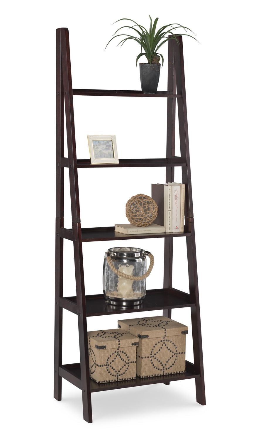 Aurora Ladder Bookshelf, Espresso