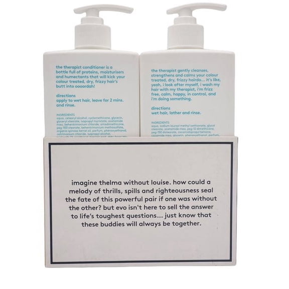 EVO The Therapist Hydrating Shampoo & Conditioner 16.9 Oz DUO (16.9 Oz each)