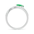 thumbnail image 2 of ANGARA Natural Criss Cross Pear Shaped Emerald Ring with Diamond Accents in 14K White Gold for Women (Size-7x5mm) | May Birthstone, Anniversary, Jewelry Gift for Women | Natural Emerald Ring, 2 of 9
