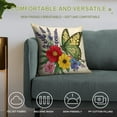 thumbnail image 4 of Pioneer Flower And Butterfly Pillow Covers,Pioneer Flower And Butterfly Throw Pillow Covers 24"×24" ,Living Room Sofa Couch Pillow Covers,Decorative Pillow Covers, 4 of 7