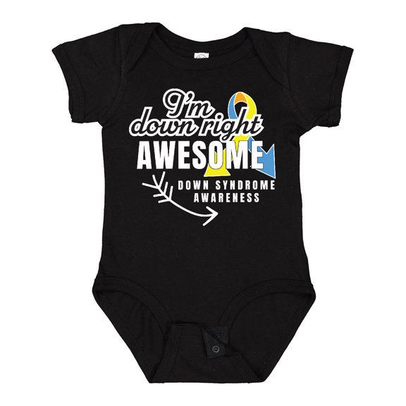 Inktastic Im Down Right Awesome Down Syndrome Awareness with Arrow Boys or Girls Baby Bodysuit