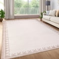 thumbnail image 5 of Garvee 5'x7' Modern Bordered Area Rug Farmhouse Neutral Carpet, Washable Rug Non Slip Soft Rugs for Living Room Bedroom Home Office, Beige, 5 of 10
