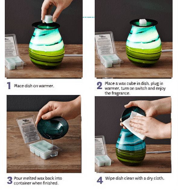 Better Homes & Gardens Art Glass Full-Size Scented Wax Warmer, Tidepool