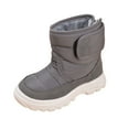 thumbnail image 3 of CAICJ98 Boy Winter Boots Waterproof Outdoor Warm Cozy Anti-Slip Mid Calf Faux Fur Winter Shoes for Girls Grey (Toddler/Little Kid),9, 3 of 6