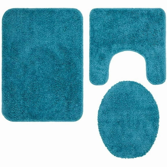 3-Pc Bath Rug Set with Anti-Skid Backing