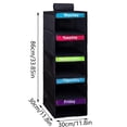 thumbnail image 3 of Weekly Clothes Organizer Hanging Shelf 5 Tier Outfit Storage with Side Mesh Pockets for Bedroom Dorm Closet, 3 of 7