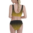 thumbnail image 3 of Picia Gold Glitter Gradient Women's High Waisted Bikini Scoop Neck Swimsuit Two Pieces Bathing Suit-Small, 3 of 8