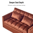 thumbnail image 3 of Gewnee 51.1 Inch Convertible Sofa Bed,Velvet Loveseat Sofa with Foldable Sofa Bed,Sleeper Sofa for Living Room or Office,Futon Sofa with Adjustable Backrest.Caramel Color, 3 of 17