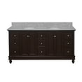 thumbnail image 4 of KBC Bella 72" Solid Wood Double Bathroom Vanity w/ Carrara Stone in Chocolate, 4 of 8