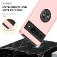 thumbnail image 7 of Dual-Layers Case for Google Pixel 8, Heavy Duty Rugged PC Soft TPU Shockproof Protective Cover with Magnetic Rotated Ring Holder Kickstand Bracket Lens Protection Case, Rosegold, 7 of 7
