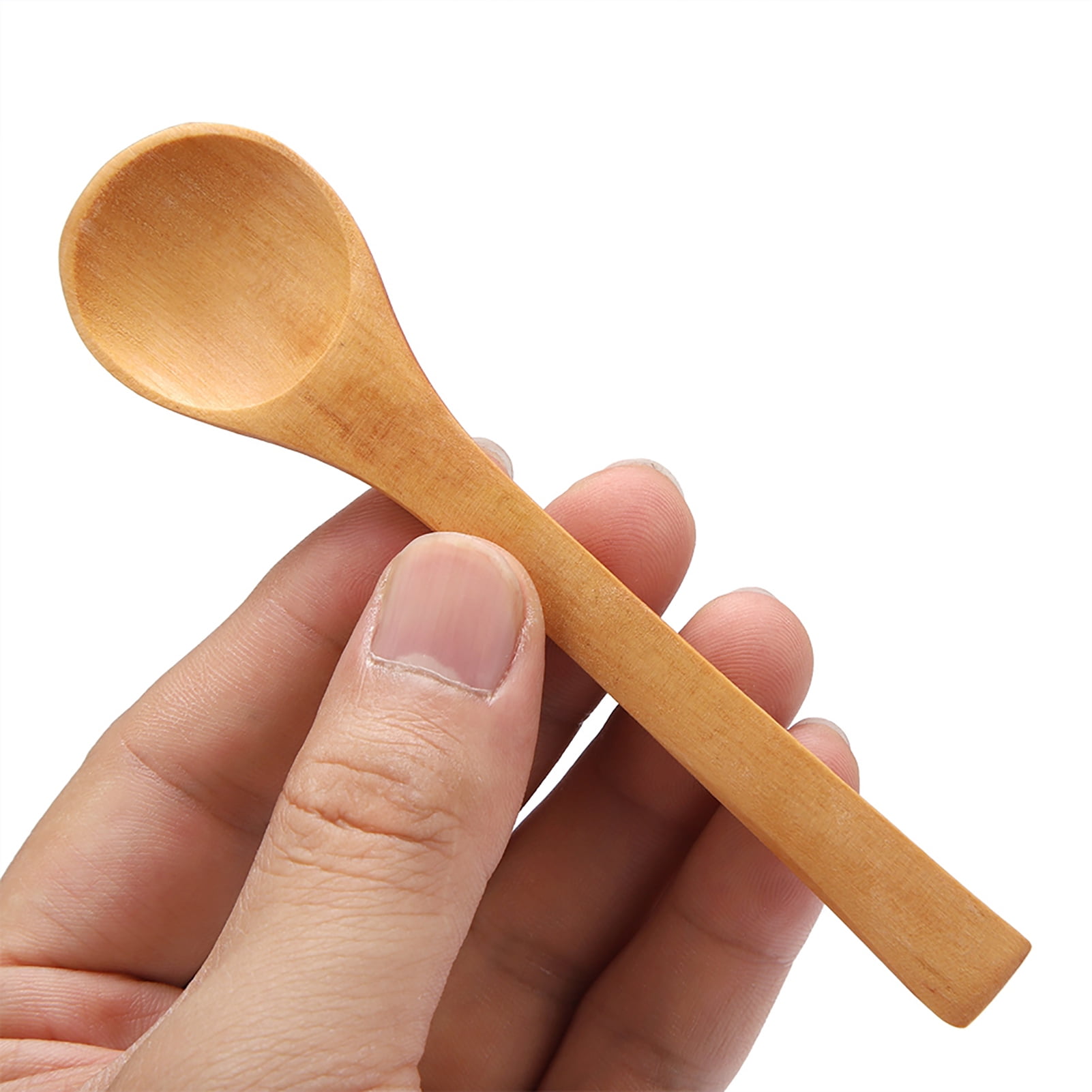 LAZIOEGR 30-Piece Mini Natural Wooden Children Spoons Kitchen Condiment Tool