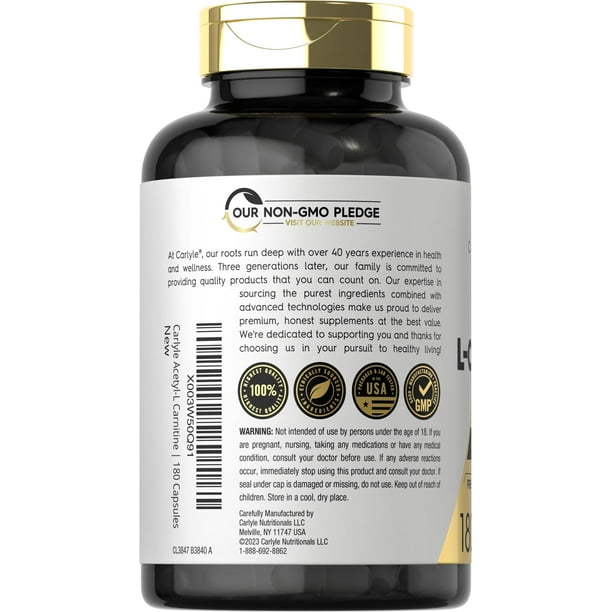 l carnitina testimonios Suplemento Carlyle L-Carnitina 1500 mg 200 cpsulas Grasa localizada LCarnitina + Extracto