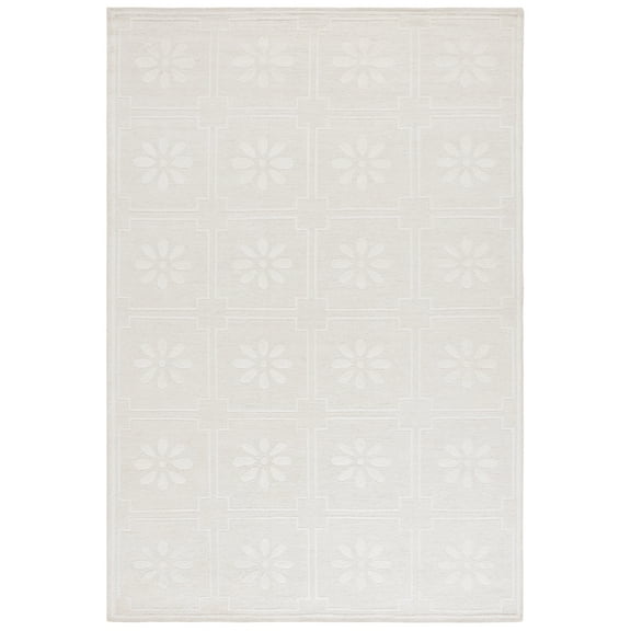 SAFAVIEH Martha Stewart Daisy Square Area Rug, Glass of Milk White, 6' x 9'
