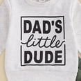thumbnail image 4 of Paguaki Toddler Baby Boys Fall Winter Sets 0 6 12 18 24 Months 2T 3T Long Sleeve Cute Letter dady’s little dudu Print Tops Solid Color Drawstring Pants Clothing, 4 of 6