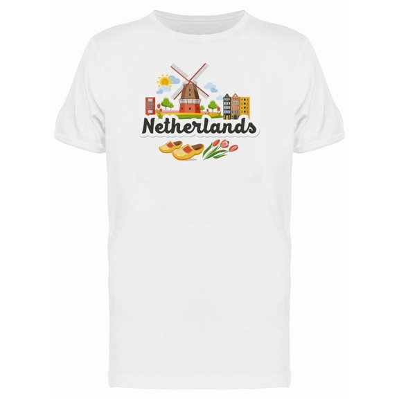 Netherlands Tourism Doodles Tee Men's -Image by Shutterstock