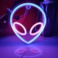 thumbnail image 4 of Lámpara LED Alien Neon Signs Light Wall Decor Art para dormitorio Halloween (azul rosa) Ndcxsfigh Nuevos Originales, 4 of 8