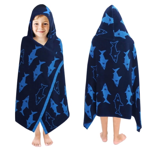 Toalla de baño con capucha ORIGINAL KIDS Wrap Shark, 66 x 127 cm