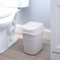 thumbnail image 6 of Bath Bliss 2.5 gal Sailor Knot Plastic Swing Top Bathroom Trash Can, White, 6 of 6