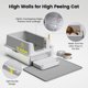 thumbnail image 5 of Caja de arena de acero inoxidable para gatos  Caja de arena cerrada con tapa XL extragrande de metal para gatos grandes, caja de arena de gatito de alta cara antifugas, fácil limpieza, antiadherente,, 5 of 8