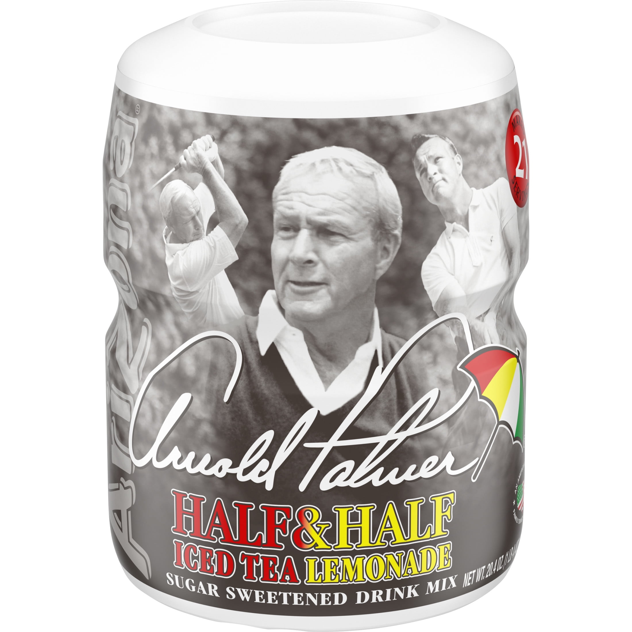 (4 pack) AriZona Arnold Palmer Half & Half Iced Tea Lemonade Naturally Flavored Sugar Sweetened Powdered Drink Mix, 20.4 oz Canister
