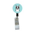 thumbnail image 1 of Rouleau de Badge Rétractable Damier Bleu Boston Terrier, 1 of 1
