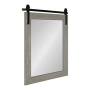 Kate And Laurel Cates Rustic Wall Mirror, 22" x 30" x .75" Rustic Gray, Farmhouse Barn Door-Inspired Wall Decor