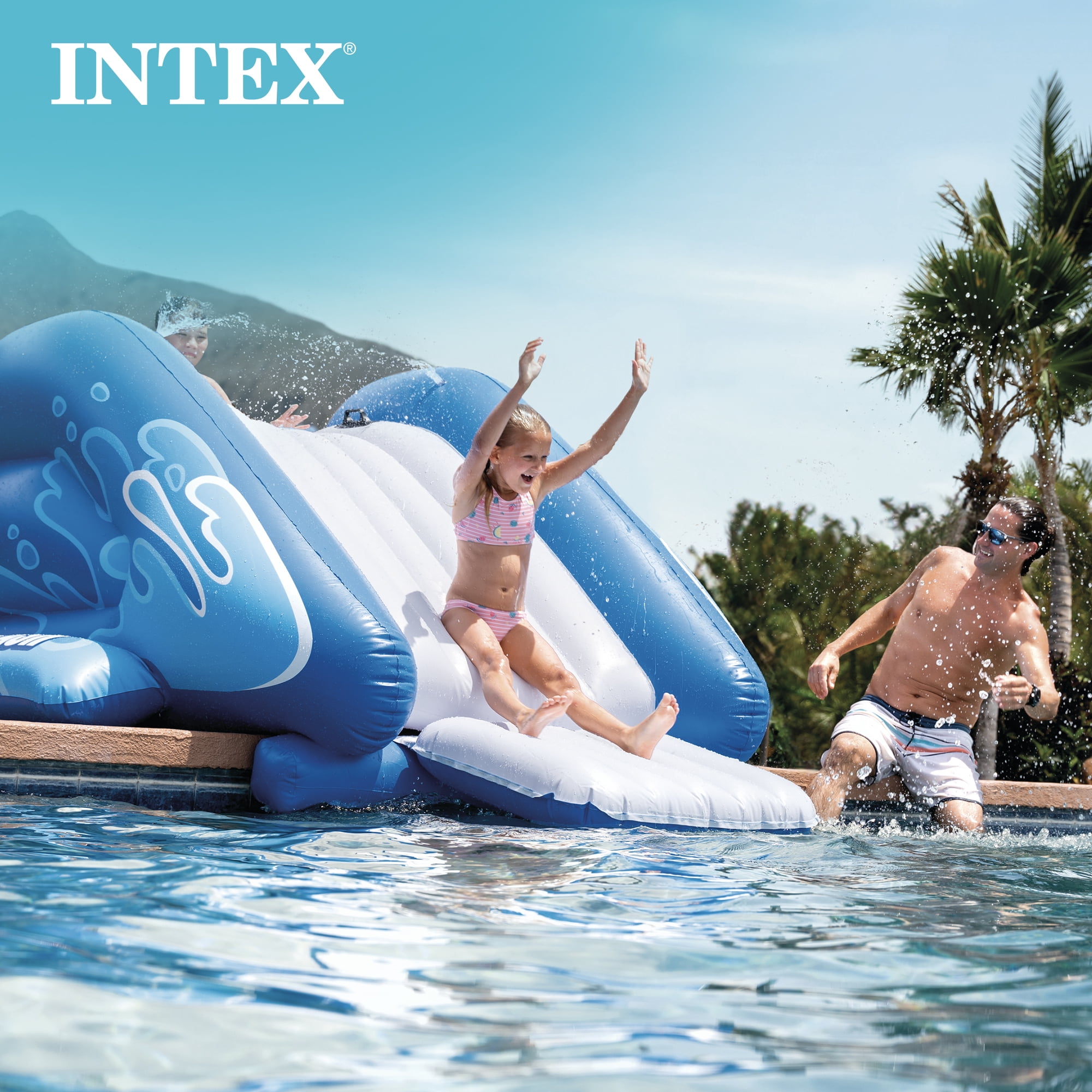 Intex, Inflatable Swimming Pool Water Slide, 2 Pack, Blue