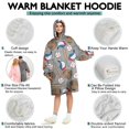 thumbnail image 5 of Baseball Items Pattern Wearable Oversized Blanket,Wearable Blanket Hoodie for Adults,Cozy Hooded Blankets with Super Pockets,Super Warm Fuzzy Pullover for Women & Men, 5 of 6