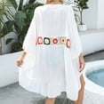 thumbnail image 4 of fatyb Womens Beach Cover up Open Front Patchwork Swimsuit Cardigan Loose Bathing Suit Bikini Coverups, 4 of 5