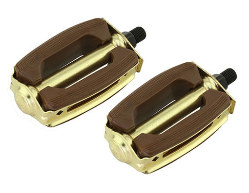Black & Brown Krate Bicycle Pedals 1/2" Vintage Style Lowrider BMX Cruiser NEW