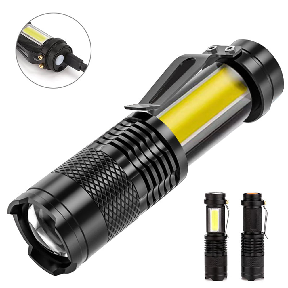 Mini 1200LM Q5 Zoomable LED Flashlight Hiking Torch Lamp Black 3 Modes Tool 
