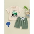 thumbnail image 3 of vera natura Baby Boys Shorts Set, Short Sleeve Cartoon Bear Print T-shirt with Elastic Waist Shorts Summer Outfit, 3 of 8