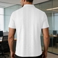 thumbnail image 3 of TKKCS Mens Jacquard Knit Polo Shirt- Regular Fit Breathable Business Casual Short Sleeve Moisture-Wicking Collared Shirts White Size XL, 3 of 7