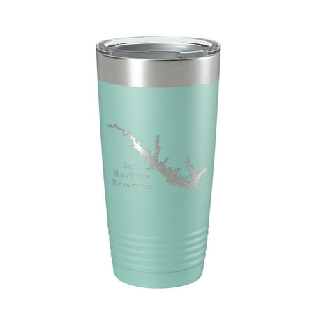 

Sam Rayburn Reservoir Tumbler Lake Map Travel Mug Insulated Laser Engraved Coffee Cup Texas 20 oz Teal