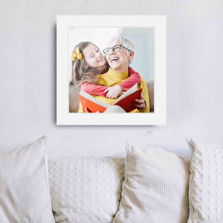 20x20 Frame White Real Wood Picture Frame Width 1.75 inches