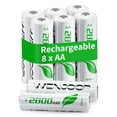 thumbnail image 1 of Pilas recargables AA WENJOOP de 2800 mAh NiMH, paquete de 8, 1 of 9