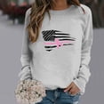 thumbnail image 2 of Jinhomg Cancer Awareness T Shirts for Women Inspirational Pink Ribbon Pullover Tops Fall Loose Comfy Long Sleeve Holiday Sweatshirt Dressy Casual Fall Winter Blouse Sales Today Gray XXL, 2 of 5