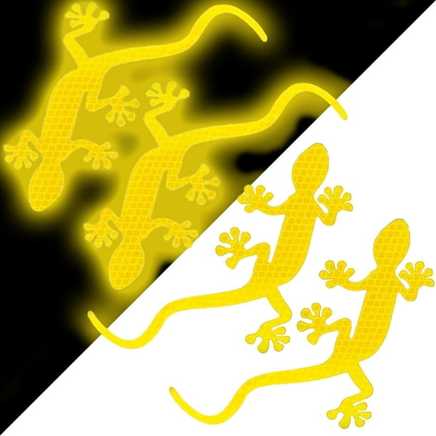 Pegatinas Reflectantes VentDepot Camaleony 4 Pzas Amarillo Gecko Adhesivo Resistente