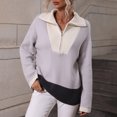 thumbnail image 1 of Puntoco suéter mujer moda cuello alto manga cremallera suéter de colores combinados camisetas liquidación de Navidad Puntoco Puntoco-1152, 1 of 6